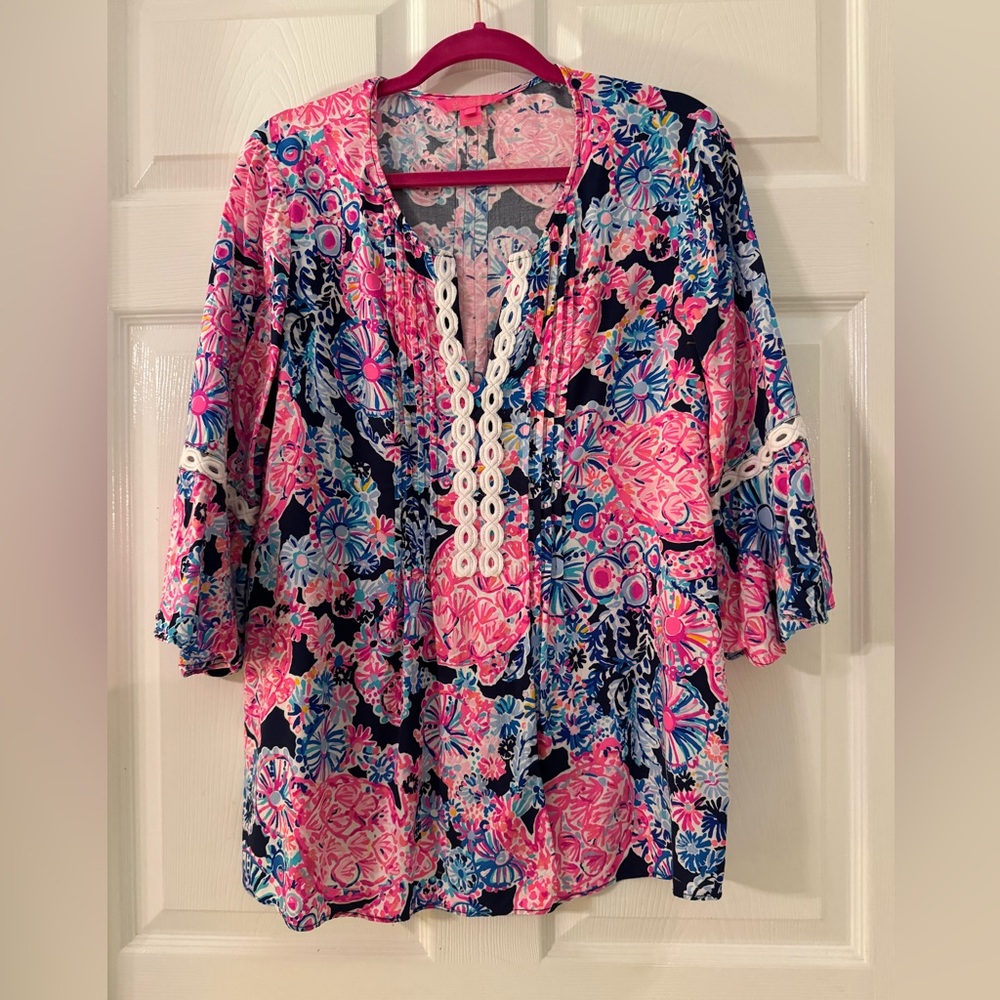 Lilly Pulitzer Hollie Tunic Top in Turtle Amazement print